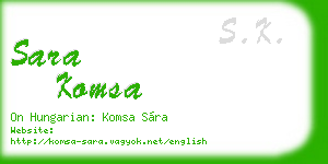 sara komsa business card